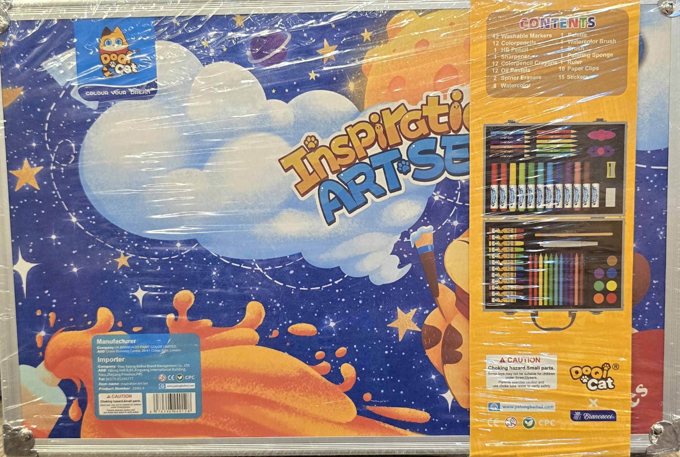 90-Piece Drawing & Coloring Set (bleu)